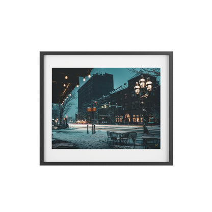 Christmas City Downtown Bethlehem P.A. - Winter Nightscape Framed Poster