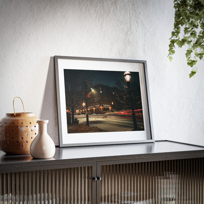 Tapas On Main - Downtown Bethlehem Nightscape Framed Poster