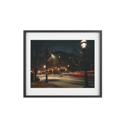 Tapas On Main - Downtown Bethlehem Nightscape Framed Poster