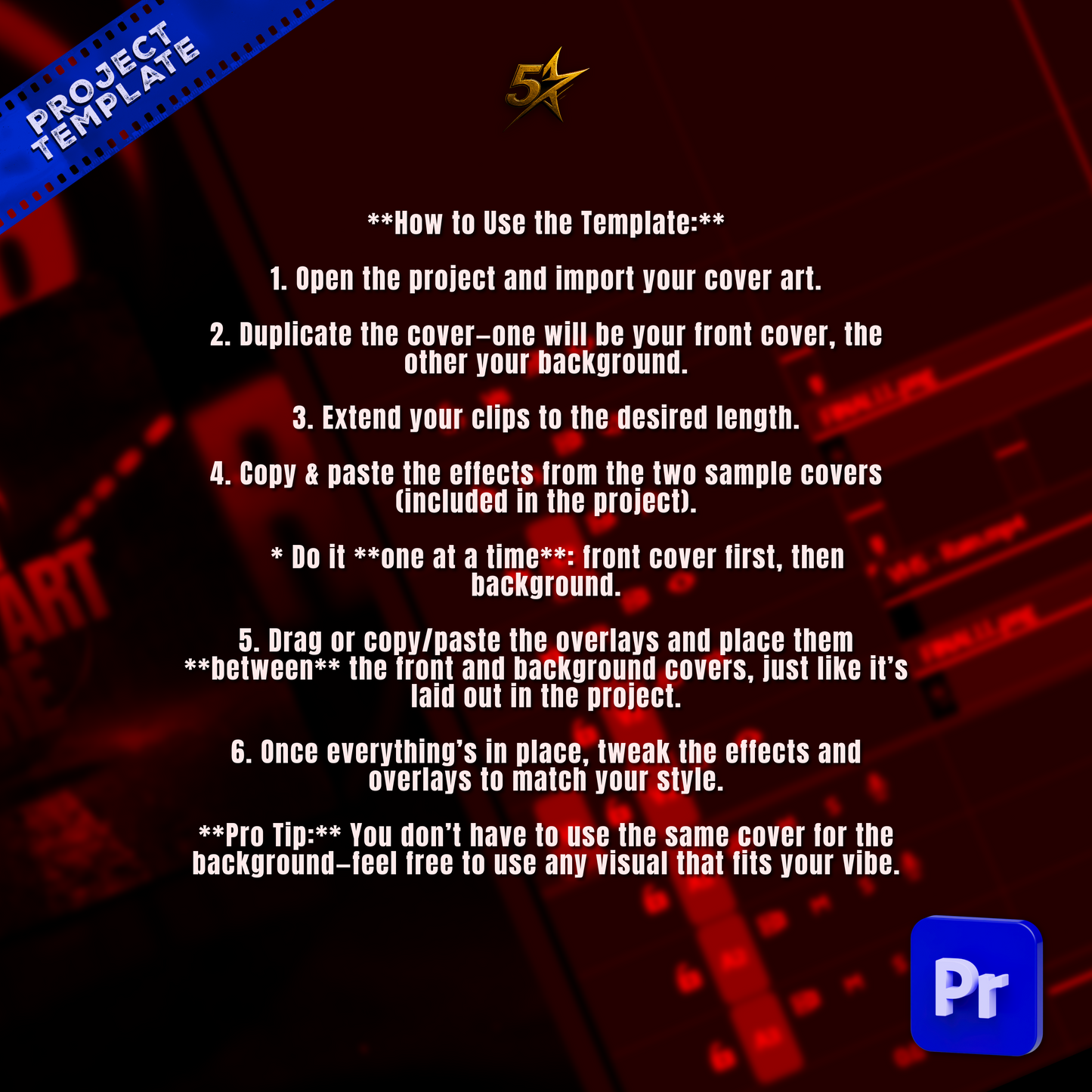 Cover Art Visualizer – Vertical Template (Premiere Pro Project)